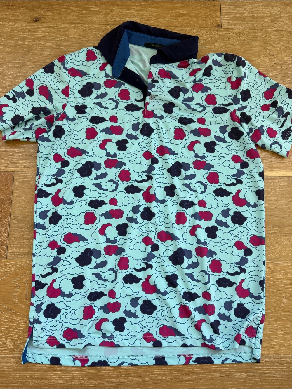 Greyson Golf Polo with Cloud Print